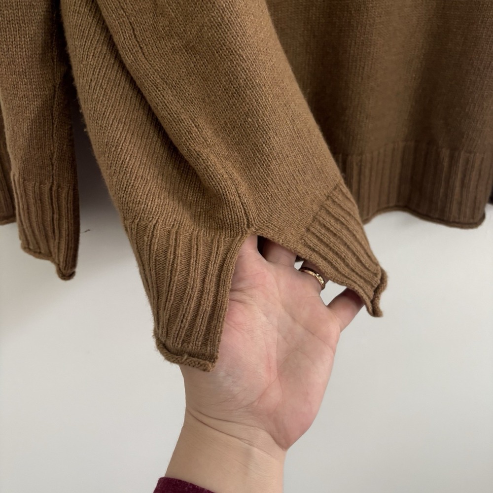 Jenni Kayne Everyday Oversized Wool & Cashmere Blend Sweater In Dark Camel Sz3X - Picture 4 of 9